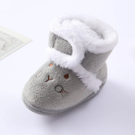 Infant Toddler Baby First Walkers Winter Thick Warm Newborn Shoes For Girls Boys Soft Fashion Bear Baby Boy Girl Shoes 0-9Month