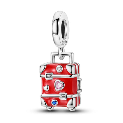 New 925 Sterling Silver Charms Bead Red Cherry Strawberry Love Heart Charm Fit Original Bracelet Pendant DIY Jewelry For Women