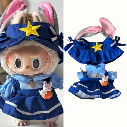 For Labubu Doll 15 17cm Outfit Clothing Cartoon Disney Mickey Minnie Mouse Zootopia Judy and Nick Stitch Goofy Cosplay Clothes ﻿