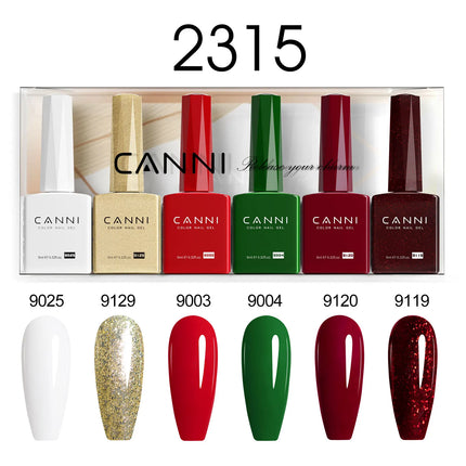 6pcs/kit CANNI TPO FREE HEMA FREE Halloween Nails Color Set Dark Red Semi Permanent Soak off UV LED Gel Varnish Christmas Gift
