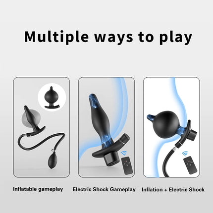 10-frequency Vibration Prostate Bead Inflation Huge Anal Plug Electric Orgasm Masturbation Massager Sex Product Butt Plug SexToy