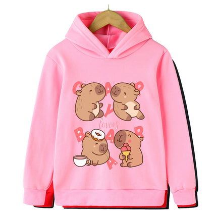 Fashion Capibala Animal Guinea Pig Print Kids Sweatshirt Hoodie Long Sleeve Pullover Boy Top Cute Girl Fashion Sweatshirt