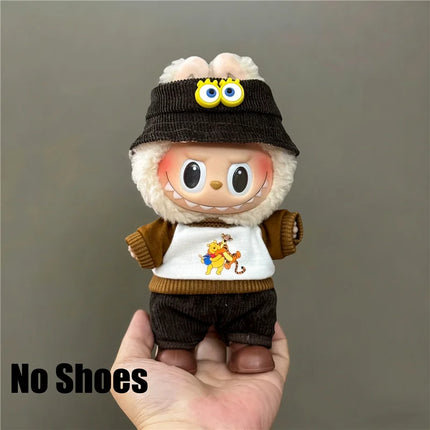 For Labubu Doll 15 17cm Outfit Clothing Cartoon Disney Mickey Minnie Mouse Zootopia Judy and Nick Stitch Goofy Cosplay Clothes ﻿