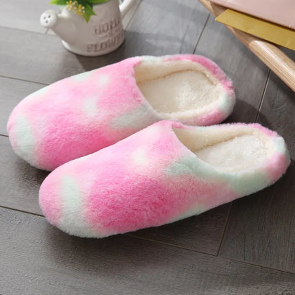 Women Indoor Slippers Warm Plush Home Slipper Autumn Winter Shoes Woman House Flat Floor Soft Silent Slides for Bedroom