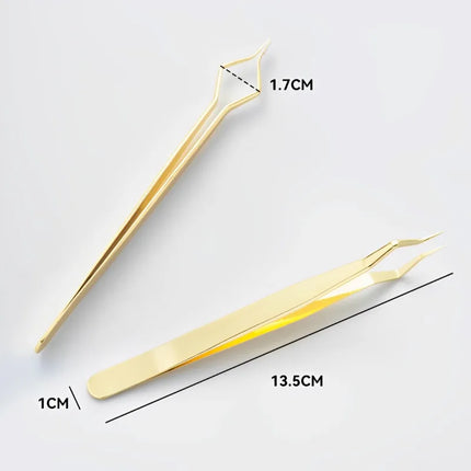 New Designed Isolation Lash Extension Tweezers High Precision Stainless Steel Curved Tip Tweezers Quick-Separator Makeup Tools