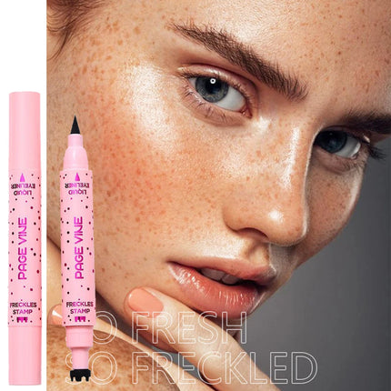 2 in 1 Natural Simulation Freckle Stamp Pen Waterproof Easy Color Freckle Dot Pen Face Fake Freckles Eyeliner Lasting Makeup