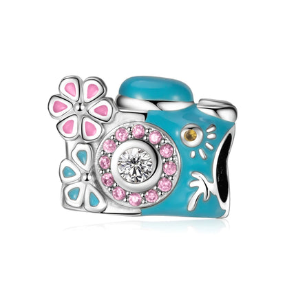 Blue Series 925 Sterling Silver Owl Butterfly Pirate Ship Car Beetle Clogs Charm Fit DIY Bracelet Necklace Fun Matching Gifts