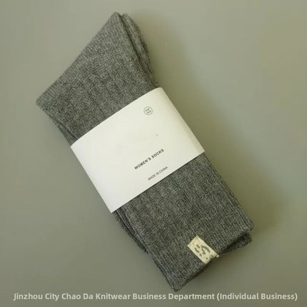UG Cashmere Autumn Winter Thick High Tube Socks Breathable Moisture Wicking Warm Cotton Couple Socks Double Needle Casual Socks