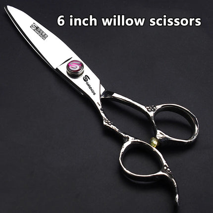 Left-handed 5.5/6 inch Barber Shop Professional Haircut Scissors for Barber Japanese 440C Steel Cutting Shears Salon Accessories