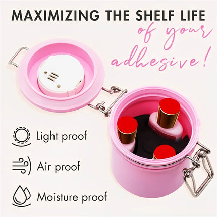 Eyelash Glue Storage Tank With Temperature and Humidity Leak-Proof Stand Storage Jar Professional Eyelash Extension Makeup Tools