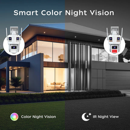 JOOAN 6K HD Three Lens PTZ IP Camera Outdoor Three Screen 5G WiFi Security Camera Ai Human Detection CCTV Video Surveillance