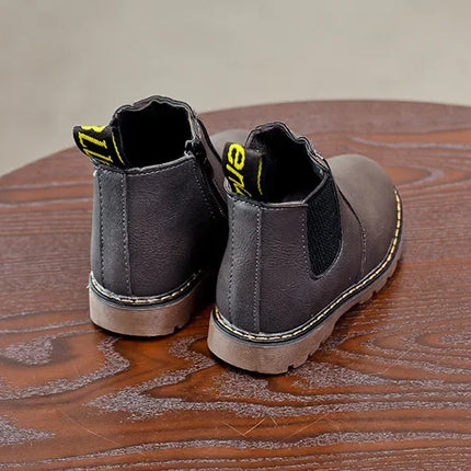New Kids Fashion Boots for Boys Girls Toddlers Big Children Ankle Boots with Zipper Warm Thick Plush Autumn Winter Chelsea Boots