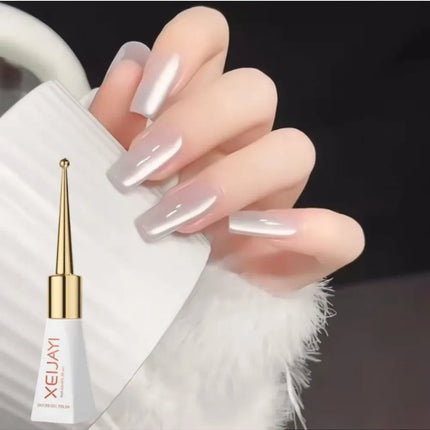 10ml Holographic Glitter Mirror Porcelain White Cat Eye Gel Polish Semi-permanent Enamels for Nails Supplies for Professionals