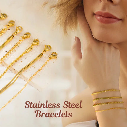 Skyrim Stainless Steel Gold Color Bracelet Twist Figaro Cuban Chain Bracelets Women Trendy Minimalist Jewelry Gifts Wholesale