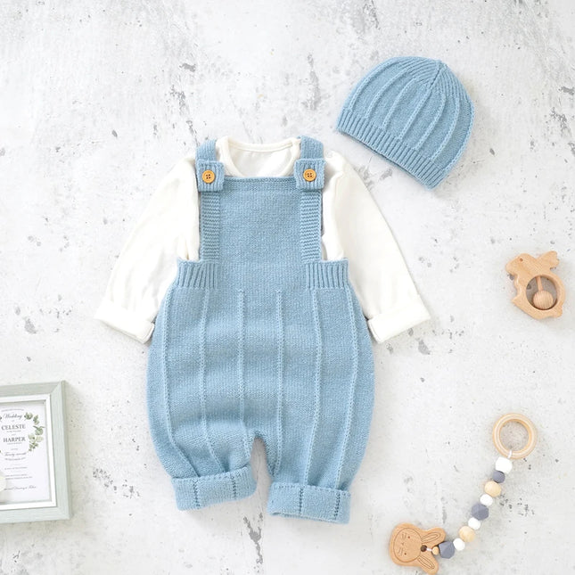Solid Color Spaghetti Straps Square-neck Sleeveless Baby Rompers + Hat Outfits Soft Newborn Infant Summer Jumpsuit Bodysuit