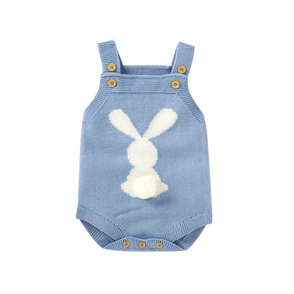 Newborn Baby Bodysuit Knit Infant Boys Girls Jumpsuit Long Sleeve Spring Toddler Kid Clothing   Cute Cartoon Rabbit 0-18M Easter