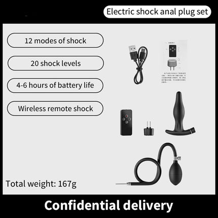 10-frequency Vibration Prostate Bead Inflation Huge Anal Plug Electric Orgasm Masturbation Massager Sex Product Butt Plug SexToy