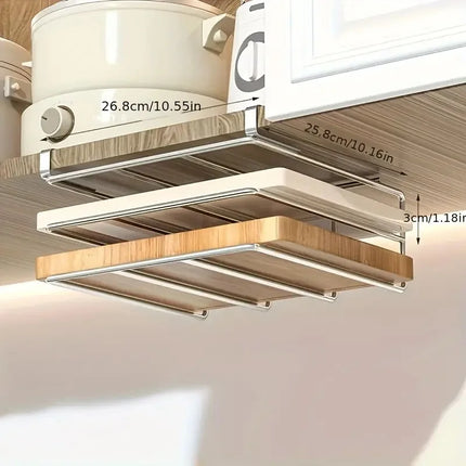 Under Cabinet Stainless Steel Cutting Board Holder - Hanging Organizer Rack for Chopping Boards,Kitchenware Storage