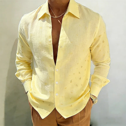 2026 Men's Linen HD 3D Printed Shirt Casual Long Sleeve Button Designer Shirt Hawaiian Outdoor Wedding Party Clothes for Men