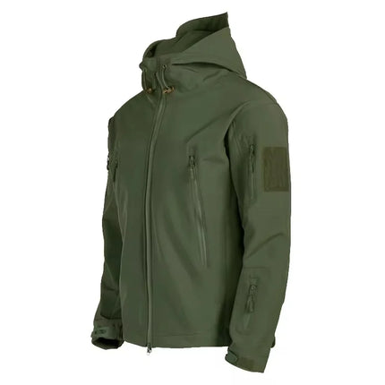 2024 Fall And Winter New Men's Tactical Jacket Sharkskin Soft Shell Windproof Waterproof Jacket Multi-Pocket Warm Men's Clothing