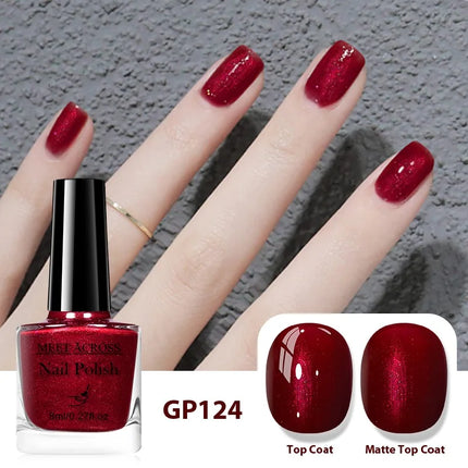 6pcs 8ml Water-Based Nail Polish Long Lasting Quick Drying No Need of Lamp to Cure Nail Supplies Vernis for Nail Art Decorations