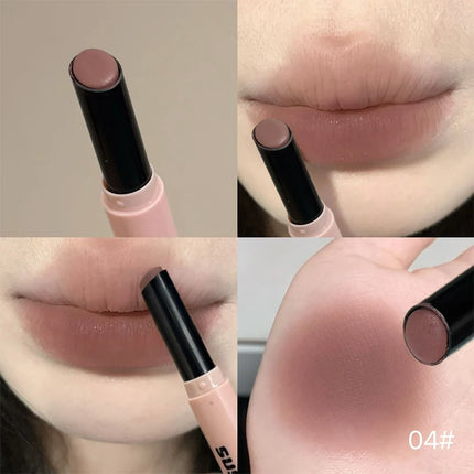 Rouge à Lèvres Violet Gris Fumé Fini Velours Mat Application Douce Mousse à Lèvres Teinte Lèvres Imperméable Brillante Effet Miroir Maquillage Non Décolorant