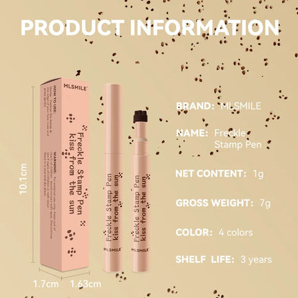 Freckle Pen Natural Lifelike Fake Freckles Pen Lasting Look Dot Spot Pen Makeup Waterproof Light/Dark Brown Freckles Stamp Pen