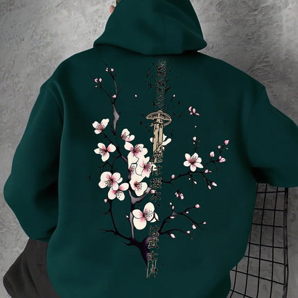 Japan Cherry Blossom Men Women Pullover Hoodie Street Casual Harajuku Y2K Retro Loose Sport Daily Autumn Winter Sweatshirt Top