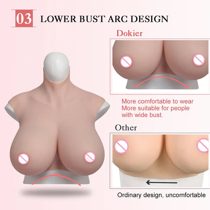 Dokier K Cup Fake Boobs Realistic Silicone Breast Forms For Crossdressing Drag Queen Shemale Crossdresser Transgender Big Boobs - VIBRATEUR
