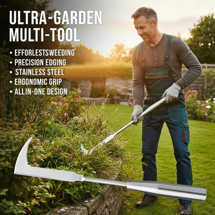1pc 13.5inch L-shaped Stainless Steel Gap Weeding Tool Garden Hand Tool, For Clearing Weeds On Yard, Patio, Driveway