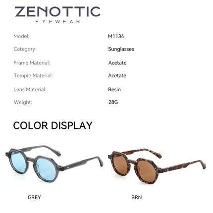 ZENOTTIC Prescription Sunglasses for Men S Size Fashion Polygon Acetate Frame Modish Design UV400 Protection