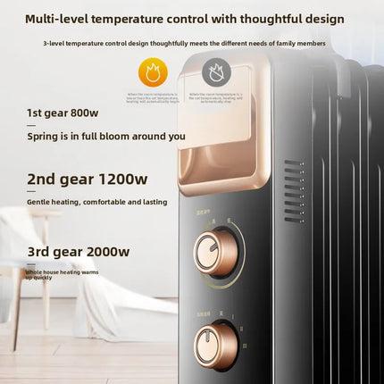 Electric radiator, oil-filled heater, household energy-saving fan heater, indoor heating, electric oil heater