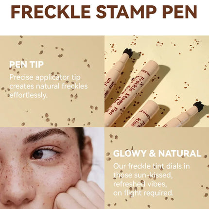 Freckle Pen Natural Lifelike Fake Freckles Pen Lasting Look Dot Spot Pen Makeup Waterproof Light/Dark Brown Freckles Stamp Pen