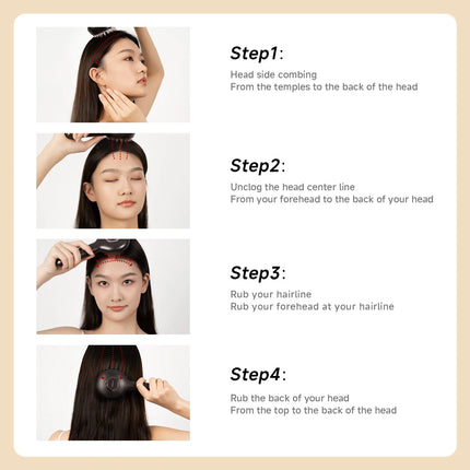 DOCO EMS Electric Massage Comb Vibration Red Light Therapy Hair Growth Massage Scalp Brush Anti Hair Loss Liquid Oil Applicator