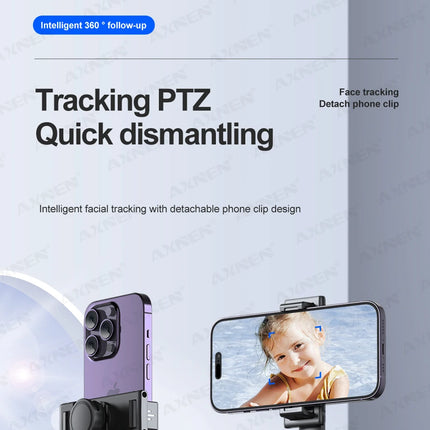 AXNEN P02 360 Rotation Follow-up Gimbal Stabilizer Monopod Desktop Tracking Gimbal with Remote for Phone Live Photography