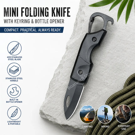 Portable Folding Keychain Knife, Bottle Opener, Stainless Steel. Outdoor EDC Pocket Knife. Multi-functional Camping Knife.