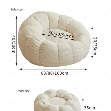 Lazy Sofa Sofa Chair balcony Leisure sleep Sofa living room sofas Modern easy chair small Sofa with Stool Bedroom Furniture