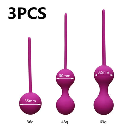 3PCS Set Silicone Smart Ball Vibrator Kegel Ball Ben Wa Ball Vagina Tighten Exercise Machine Sex Toy for Women Vaginal Geisha