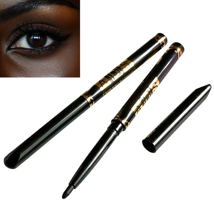 3Pcs Waterproof & Sweat-Proof Black Eyeliner Pencil - Long-LastingSmudge-Proof for Bold Eye Makeup, Easy Glide Formula for Perfe