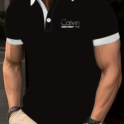 Men'sFashionable Short Sleeved Polo Shirt Can Be Paired with Different Styles of Clothing with Unique and Elegant Printed Design