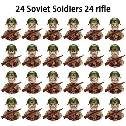 WWII Infantry Military Soldier War National Army Mini Gun Weapon Models Building Blocks Building Blocks Toys for Kids