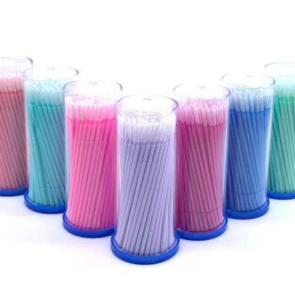 100PCS/Pack Long Head Bendable Micro Brushes Lash Applicator  Eyelash Mascara Glue Cleaning Brush Makeup Tools