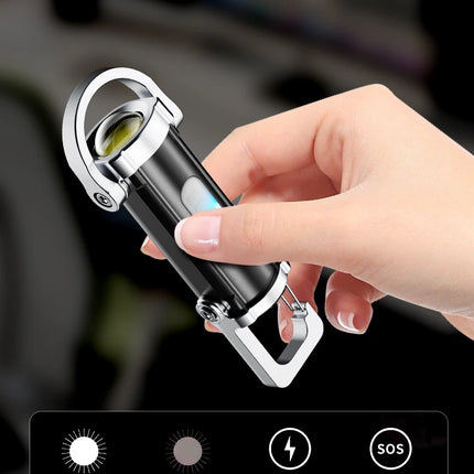 Rechargeable Keychain Flashlights high Lumens EDC COB Work Light 7 Modes Emergency Keychain Light for Walking Searching Hiking