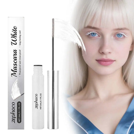 5ml White Waterproof Curling Mascara Thick Long-lasting Waterproof Sweat-proof Makeup Party Personal White 3D Curled Mascara