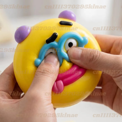 Smushers Squishy Dog Face Balls Green  Smushers Face Swap Squeeze Smush Stress Relief Sensory ball Safe & Fun for All Ages