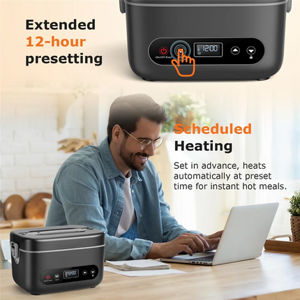 A99G-Electric Lunch Box 1.2L Cordless-Portable Food Warmer 20000Mah Rechargeable 5-Sided Heating,For Office& Outdoor