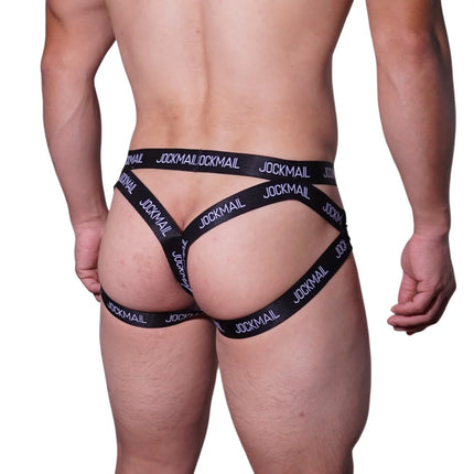 JOCKMAIL Men Sexy G String Thong Erotic Jockstrap Bondage Underwear Strap Harness Lingerie Hollow Underpants Ice Silk Hot