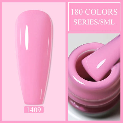 Parkson 8ml HEMA TPO FREE Color Gel Nail Polish Nude Pink Red Green Collection Nail Gel Polish Glitter Soak Off UV LED Gel