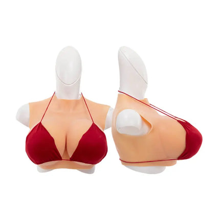Huge Silicone Breast Forms Plate for Crossdresser Trans Cosplay Transgender with Nipple Areola Fake Boobs Bodysuit Shakeing