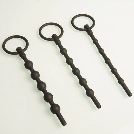 Hollow Silicone Urethra Catheter Dilator,Beaded Penis Plug Urethral Stimulator Catheter Sounding,Sex Toys for Men